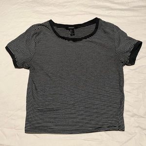 Forest green ringer crop top